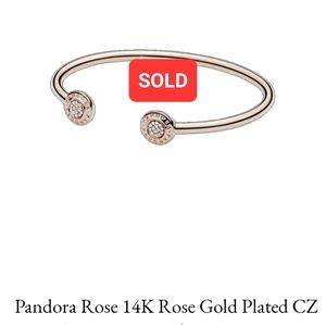 Pandora 14K Rose Gold Plated Open Pave Bangle